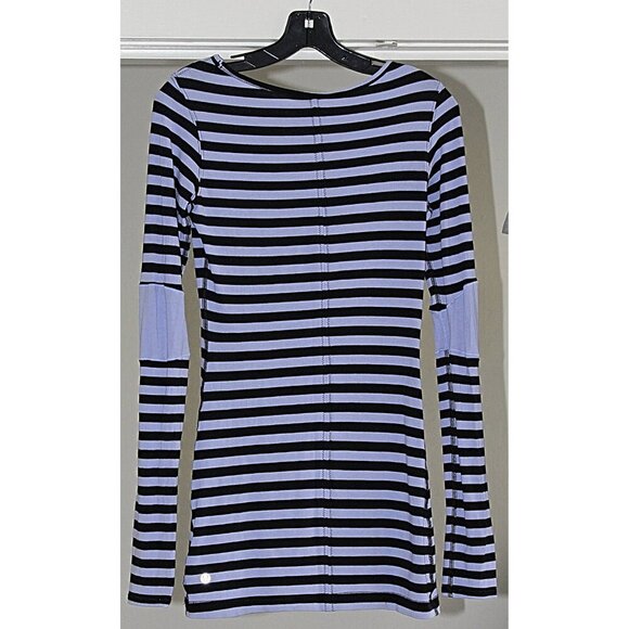 Lululemon - sz 4 - Devotion Long Sleeve Tee in Sea Stripe Polar Haze Black - Picture 4 of 13